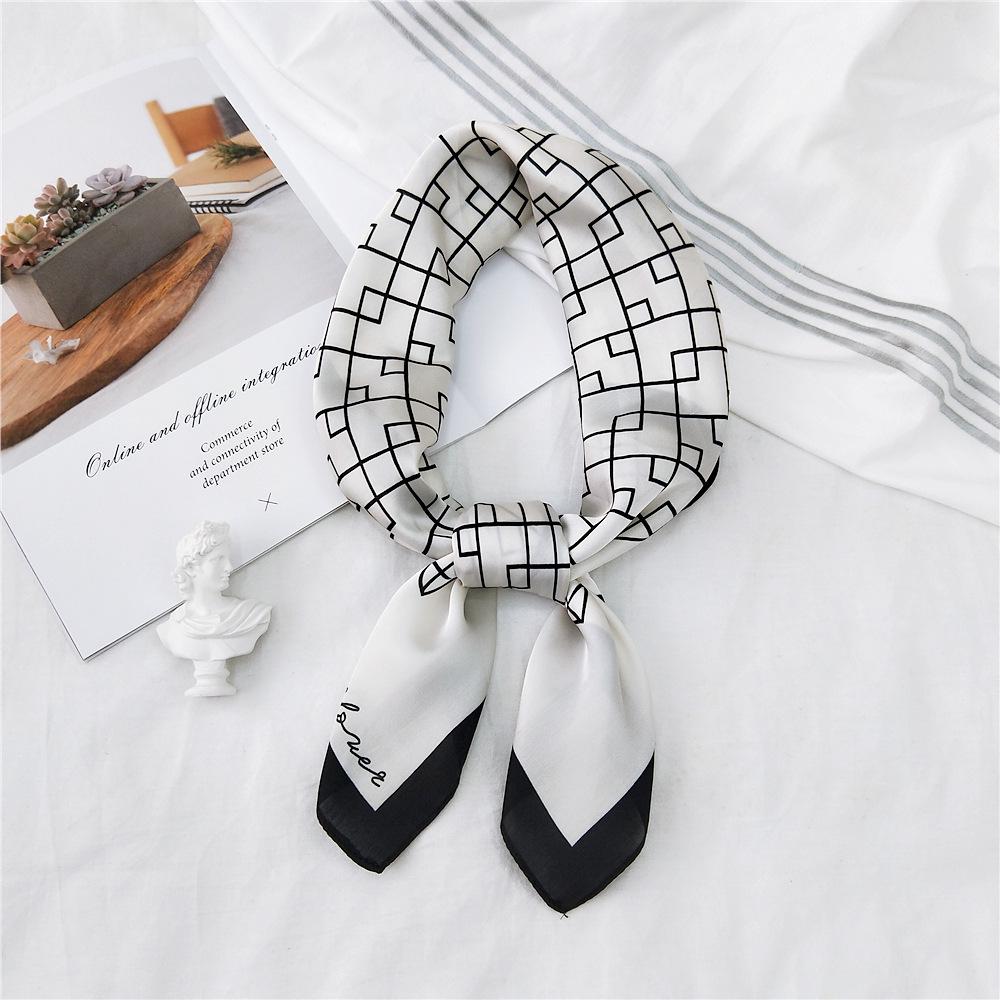 70 Stripes Small Silk Scarf - Women's Spring/Summer/Autumn Versatile Korean Neck Protection Neck Scarf