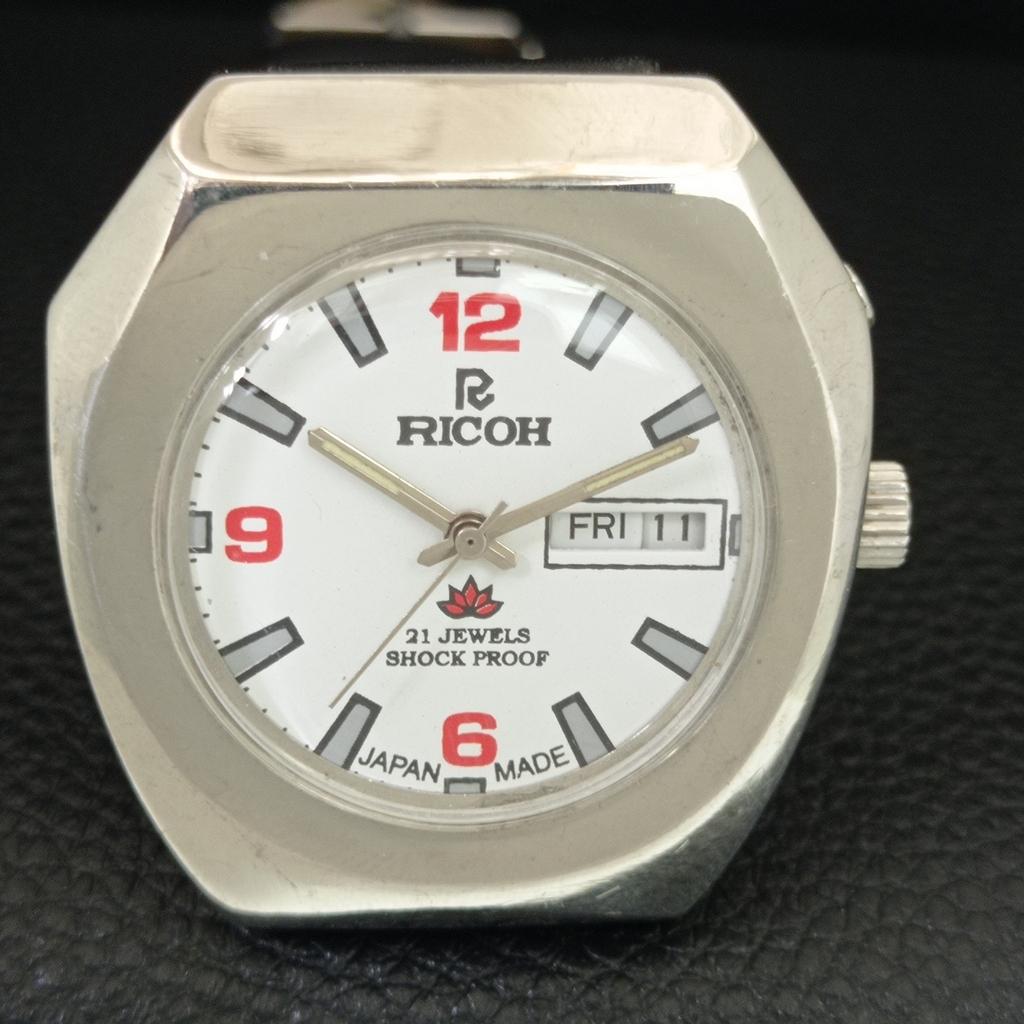 AUTOMATIC VINTAGE RICOH R31 JAPAN MENS WHITE COLOR DIAL WATCH a707693-1