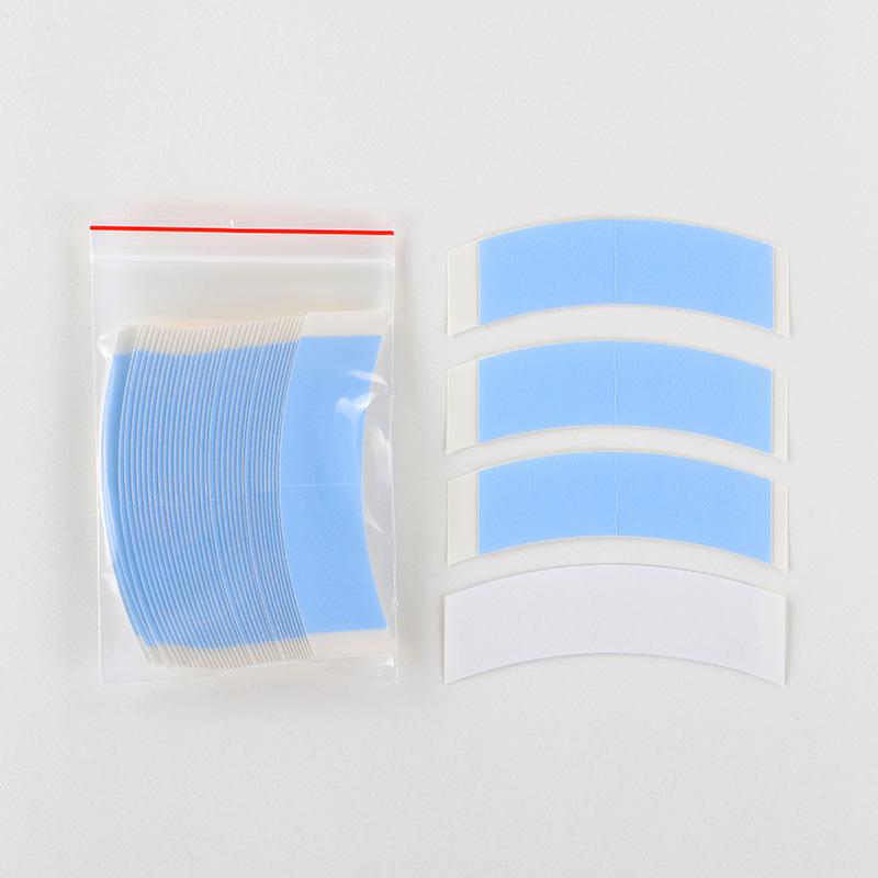 In-Stock Ultra-Thin Blue Hair Extension Tape - Real Human Skin Patch PU Hairpiece, Double-Sided Tape