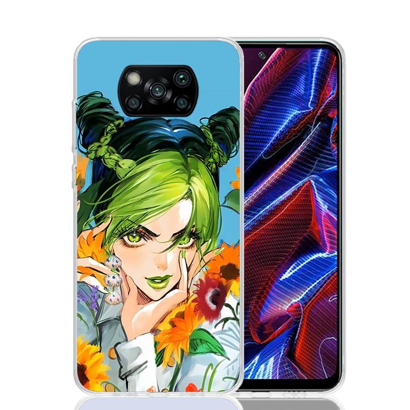 JoJo Bizarre Adventure Jolyne Cujoh Phone Case For Xiaomi Poco X7 X6 X5 Pro F7 Ultra Redmi 15C 15 13 13C 12 12C 10 10A 10C 9 9A
