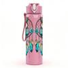 1PC Owl Bohemian Dreamcatcher Print 750ml Color Plastic Sports Water Bottle Leakproof Flip Straw Lid Suitable for Sports Office Home Use