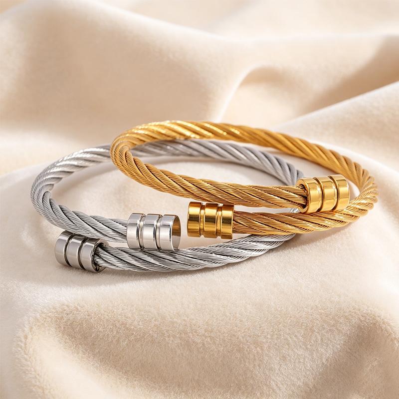 European and American s, steel wire electroplating, unique personality, new design, gold and silver s, stainless steel jewelry, washable