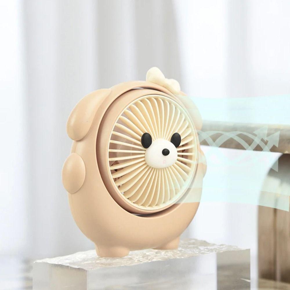 Cartoon Bear Handheld Fan USB Charging Student Desktop Fan Cute Small Fan