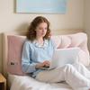 Headboard Wedge Cushion Corduroy Triangle Headboard Pillow with Side Pocket Ergonomic Back Support Daybed Pillow for Reading Sitting Working