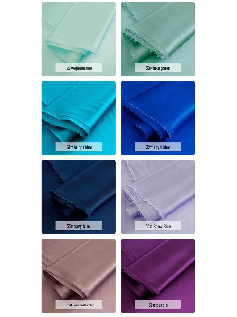 Huahong 16mm Maulbeerseide Crêpe Satin Stoff, Mehrfarbig, 114cm Breite