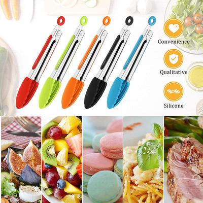 Food Tong Stainless Steel Kitchen Tongs Silicone Nylon Non-Slip Cooking Clip Clamp BBQ Salad Tools Grill Kitchen Accessories