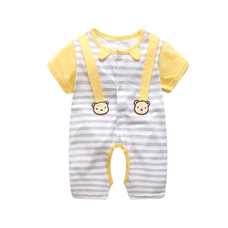 Unisex Baby Cotton Short Sleeve Summer Jumpsuit, Size 100 90cm