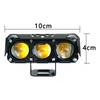 Motorcycle LED Spotlights White Yellow Dual Color Super Bright Concentrated Beam Electric Bike Headlight Front Lighting Lamp