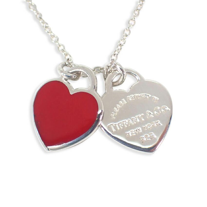 

[Був у використанні] Кулон/намисто TIFFANY/Tiffany 925 Return Toe Double Heart Tag Pendant/Nalce/g474-86