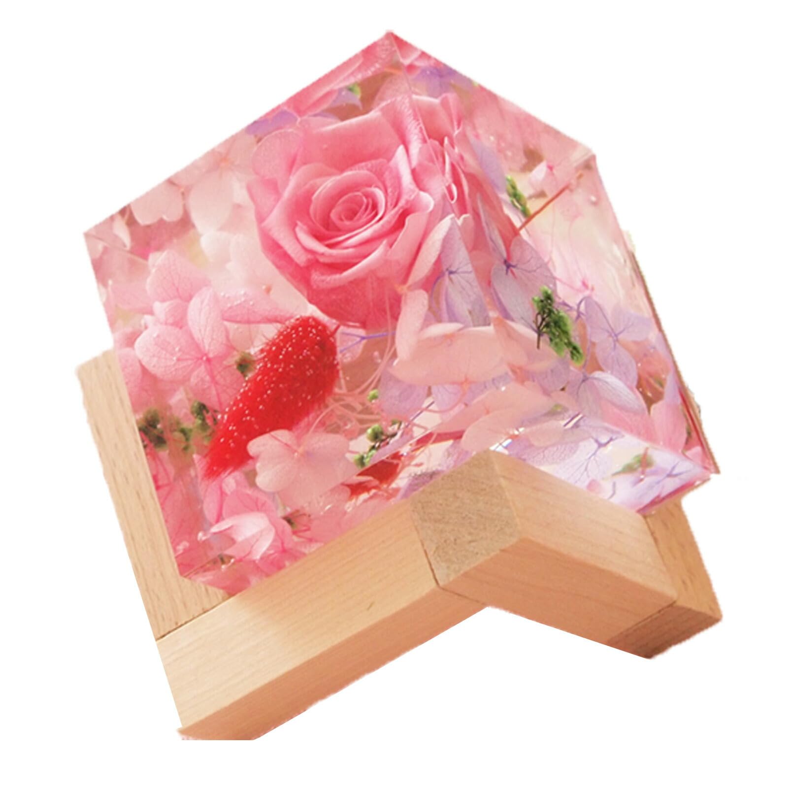 

Crystal Herbarium, Pink x 1, Flower Gift, Present, Flower Cube, Rose, Preserved Flower, Artrium, Birthday, Thank You, Celebration, Hardens