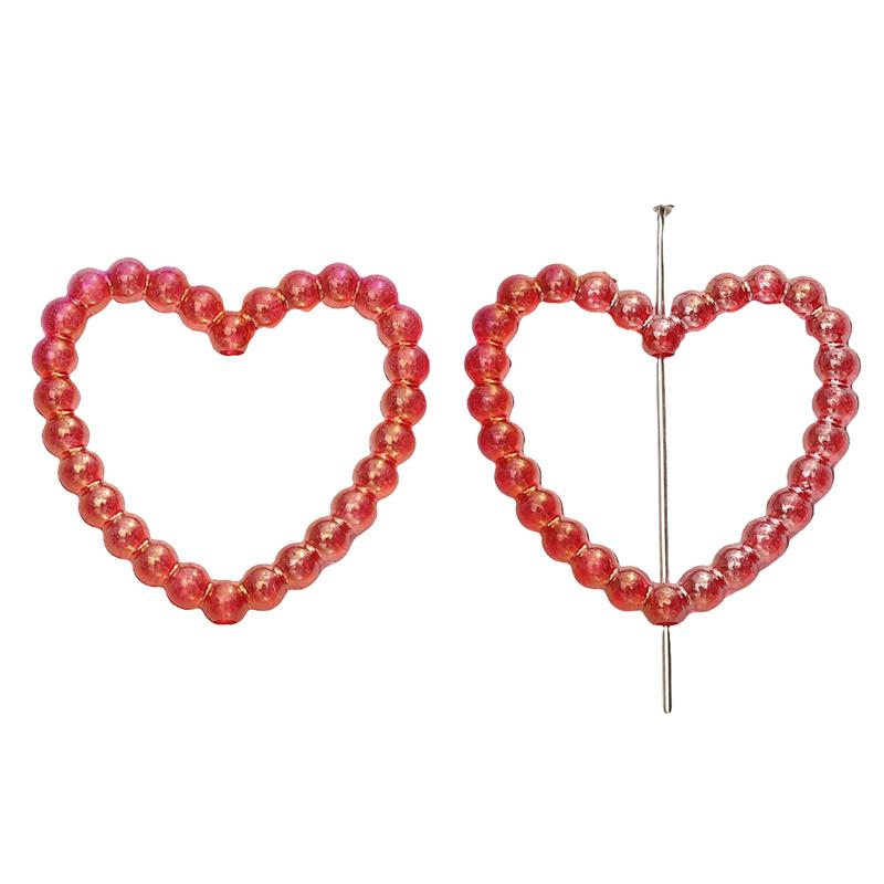 

5-10 шт./пакет акриловые AB цветные полые бусины в форме сердца для самостоятельного изготовления браслета, ожерелья, серег, ювелирных изделий, аксессуаров 40x36mm 5pcs/bag