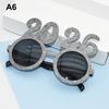2026 Nummer Brillen 2026 Frohes Jahr Brillen Diamant Glitzer Sonnenbrille Cosplay Requisite Weihnachtsfeier Dekoration Lustige Brillen