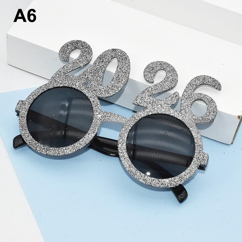 2026 Number Eyeglasses Happy New Year Glasses Diamond Glitter Sunglasses Cosplay Prop Xmas Party Decoration Funny Glasses
