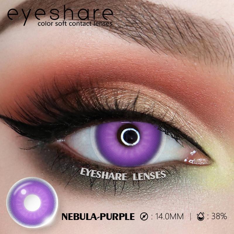 Eyeshare Cosplay Lila Farbe Kontaktlinsen für Auge Blau Colorcon Lense Anime Coser Linsen Augen Make-Up Pupilentes