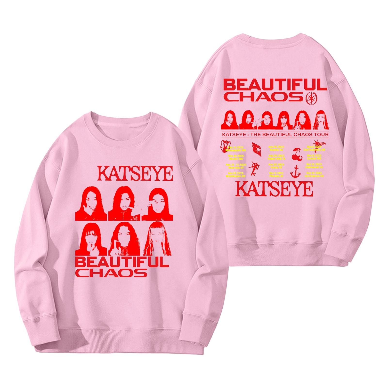 

Women s Fashionable And Casual Long Sleeve Round Neck Printed Sweatshirt XL рожевий