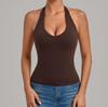 Women's Euro-American Halter Sports Vest: Tummy Control, Open Back, Breathable, Quick-Dry Yoga Top