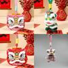 New Year Plush Lion Figurine With Embroidered Features For Chinese Festival Decor