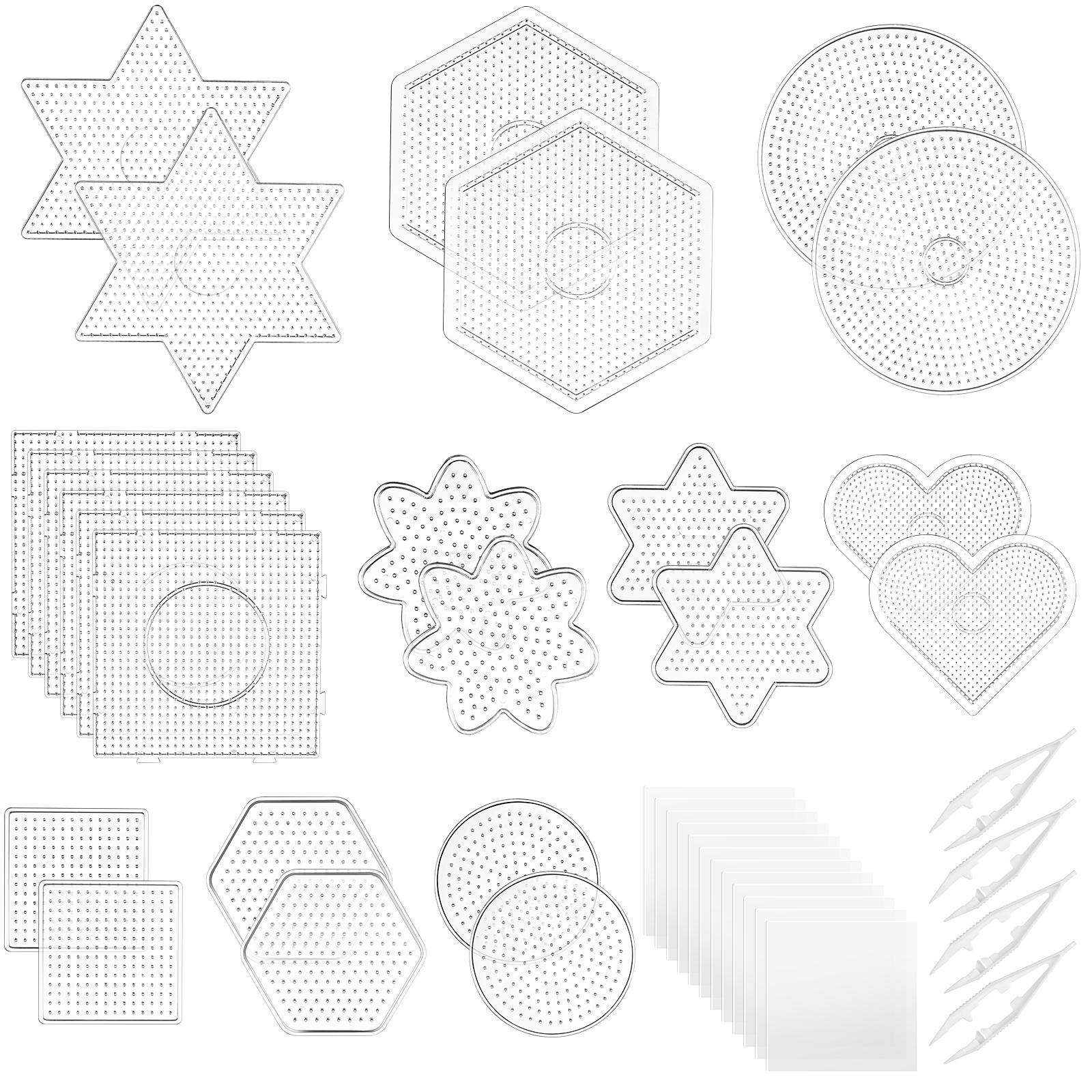 40 Pcs Fuse Beads Kit, Include 24 Pcs 5 Mm Fuse Beads Pegboards With 12 Lroning Paper And 4 Fuse Bead Tweezers Plastic Fuse Bead армия зеленый