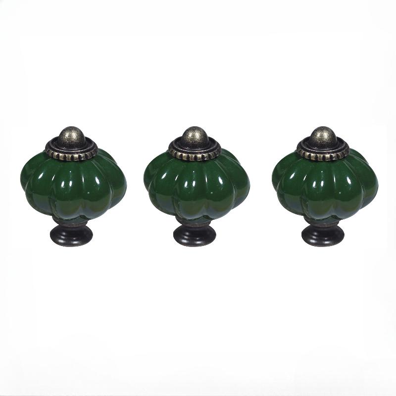 

3/6/12PCS Polished Metal & Dark Green Ceramic Knobs Set - Secure Cabinet and Dresser Pulls with Hardware for Home Decoration 35 38mm