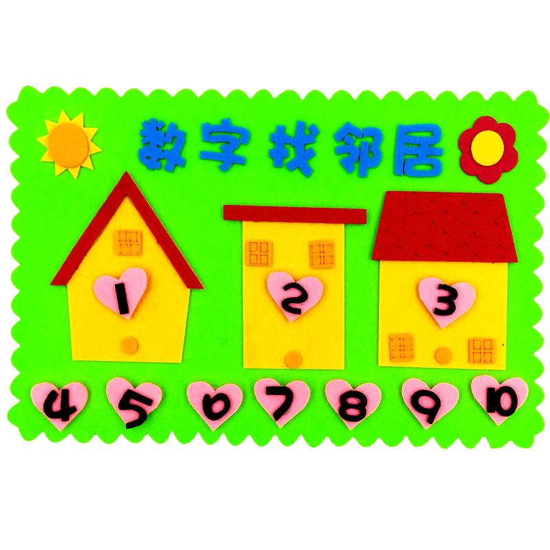 Colț de grădiniță DIY: Materiale Didactice Puzzle Numere din Pâslă