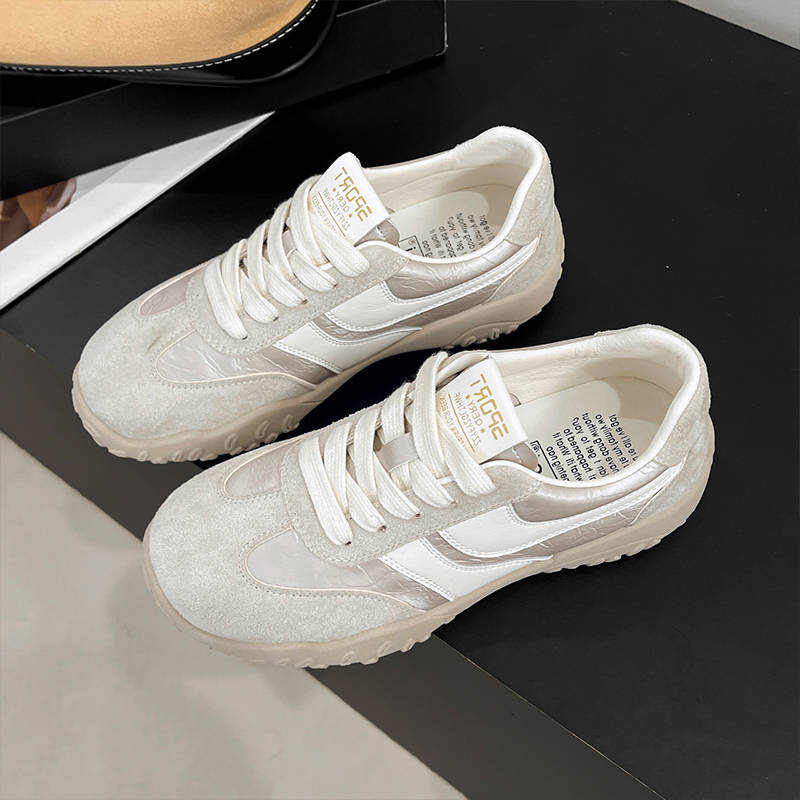 Korean Versatile German Training Shoes for Women's Autumn New Thick-soled Feet, Small and Light Forrest Gump Shoes, Niche Retro Dad