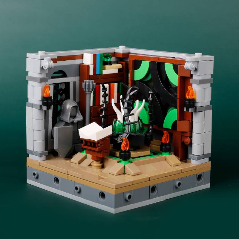 Medieval MOC Scene Building Block Gallow Pirate Ship Cage Elf Treehouse Wizard Kitchen Furniture Pool Notice Board Toy Gift K026