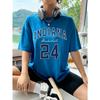 Women Streetwear Number 24 Print Round-Neck Fashion Short Sleeve T-Shirt Summer Baseball