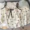 Bow Polka Dot with Chest Pad Integrated Suspender Shorts Imitation Cotton Pajamas Women's Loungewear Real Shot