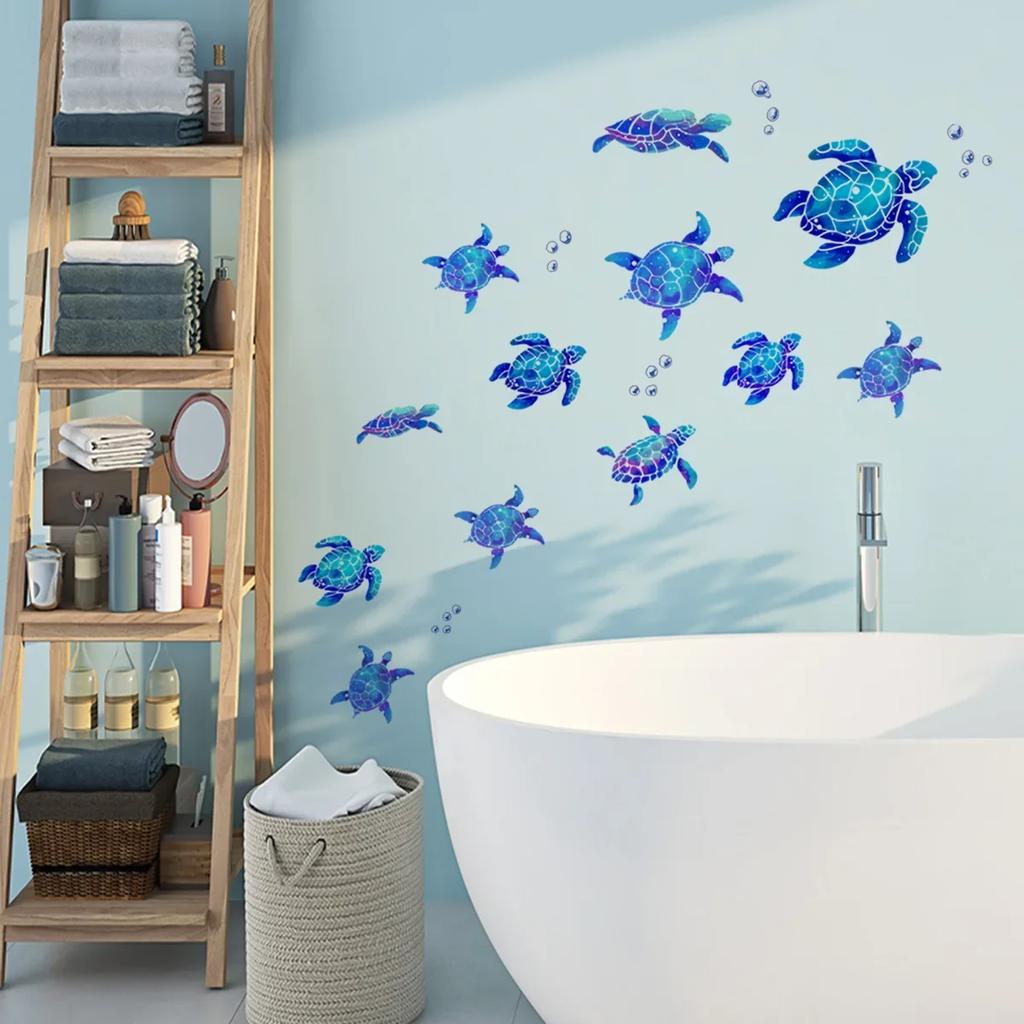 1pc Underwater World Turtle Wall Sticker Removable Home Decor Vinyl Wall Sticker, Home Decor Sticker 2026 Christmas