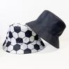 Folding Soccer Pattern Bucket Cap Korean Style Football Fisherman Hat Sunscreen Basin Cap  Work