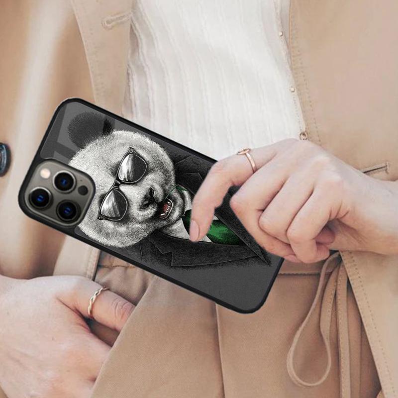 Cartoon Cute Panda Bear Magnetic Phone Case For APPLE iPhone 17 Air 16 14 13 12 Pro Max 15 Plus Wireless Charge MagSafe Cover