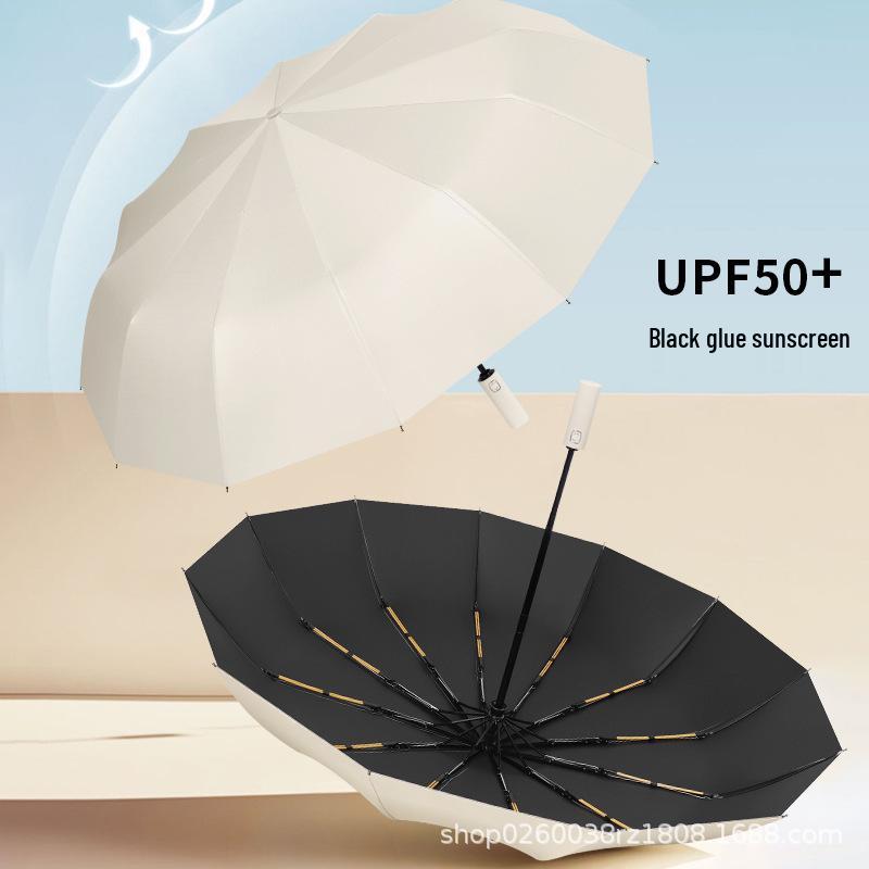 Fully Automatic 24-Rib Extra Large UV Protection Umbrella for Women – Compact, Reinforced, Sunshade for Sun and Rain.