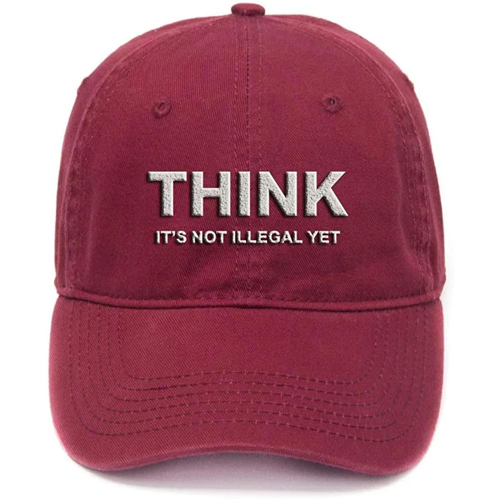 

Lyprerazy Think Its Not Illegal Yet Washed Cotton Adjustable Unisex Women Unisex Hip Hop Cool Flock Printing Baseball Cap