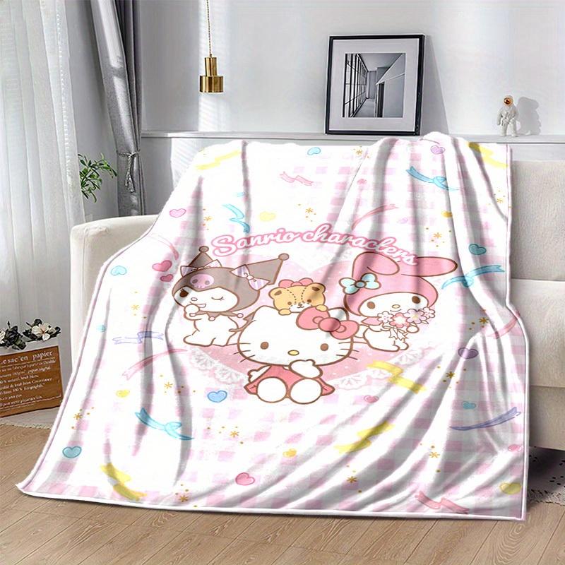 1pc, Sanrio Characters Home Decor Flannel Blanket: Perfect Gift for Bedroom, Living Room, Travel, Camping, Car, Beach, Office Nap, Ideal Sofa Throw, O