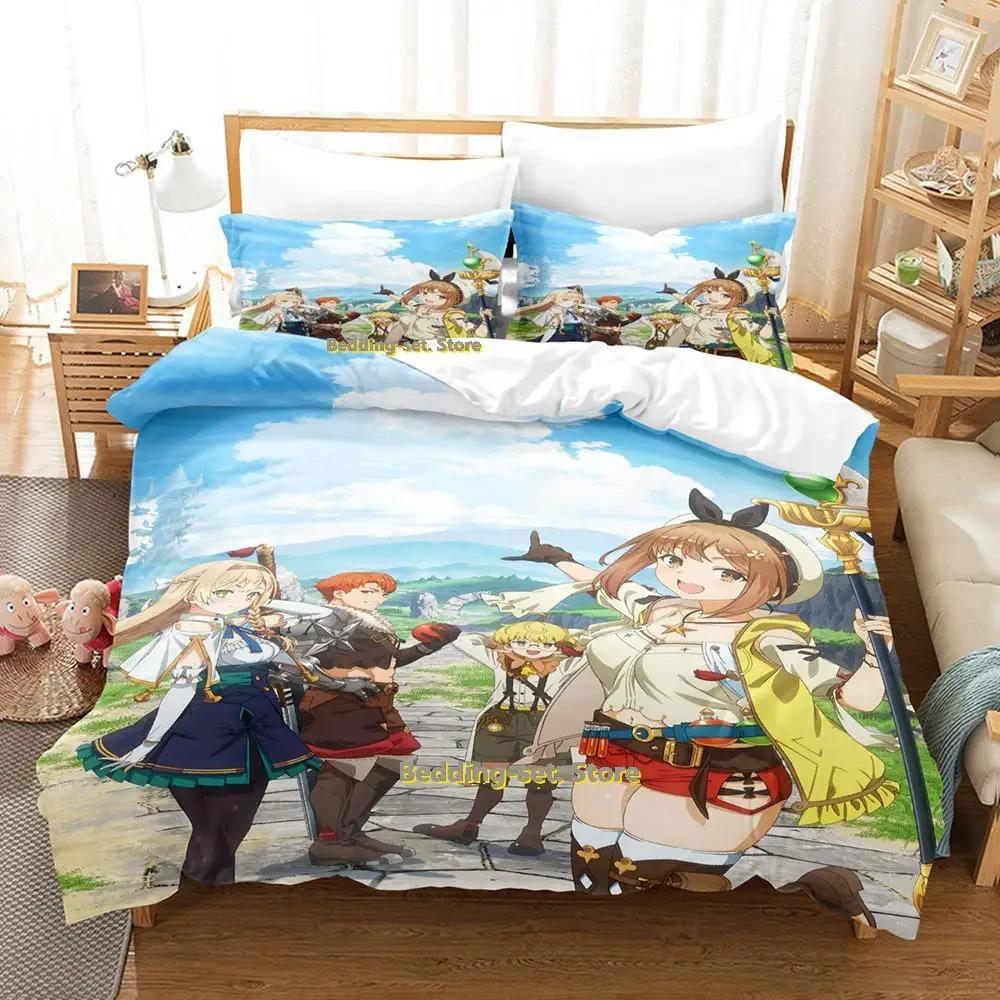 New Atelier Ryza Bedding Set Single Twin Full Queen King Size Bed Set Adult Kid Bedroom Duvetcover Sets Anime Parure De Lit Bed