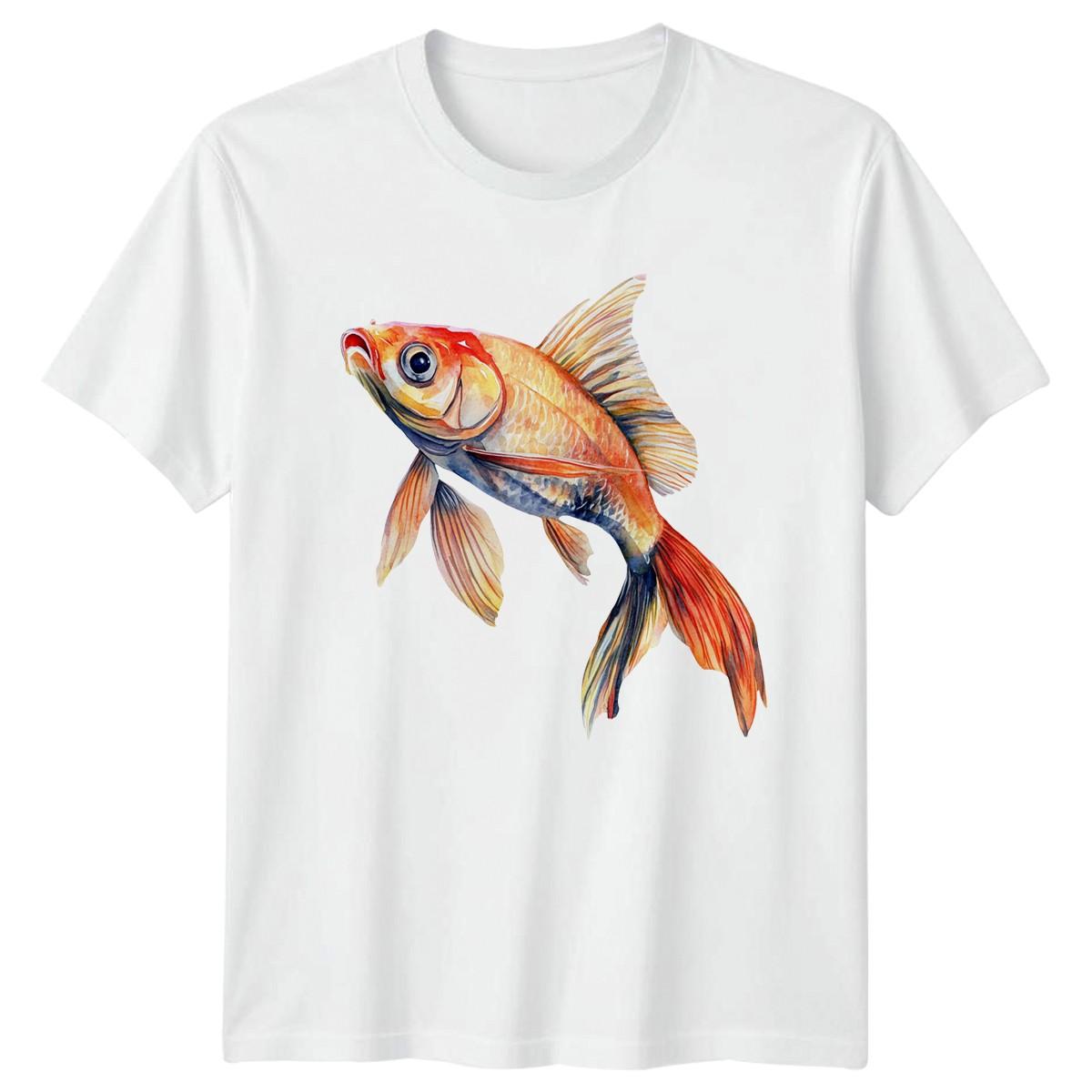 Watercolor Goldfish T-Shirt Aquatic Wildlife 2026 Gift For Him And Her XL