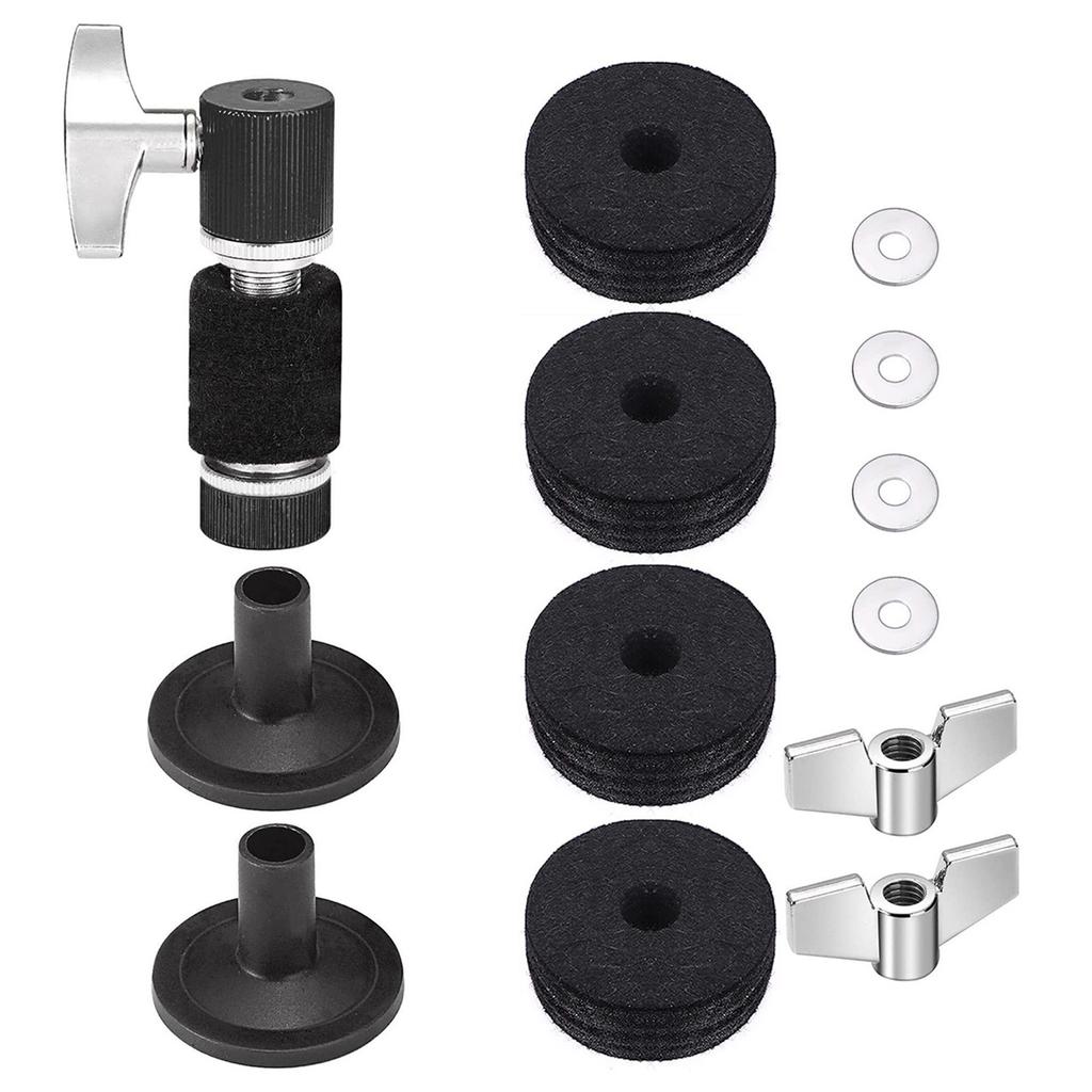 13Pcs Cymbal Replacement Accessories Cymbal Stand Felts and Sleeves with Wing Nuts Washer Drum Key Drum Cymbal Felt Pad