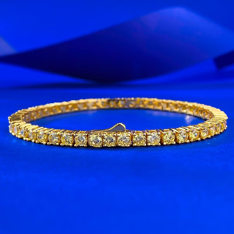 

Jewelry Yellow Full Diamond Yellow Diamond Bracelet Daily Classic Ol 19cm