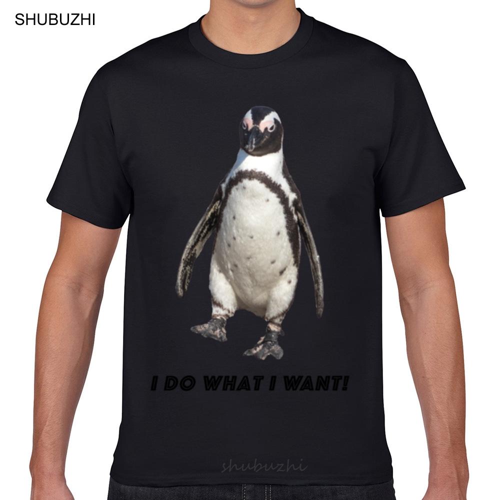 Tops T Shirt Men Penguin I Do What I Want Hip Hop Vintage Short Male Tshirt Cotton Tshirt Men Summer Fashion Tshirt Euro Size