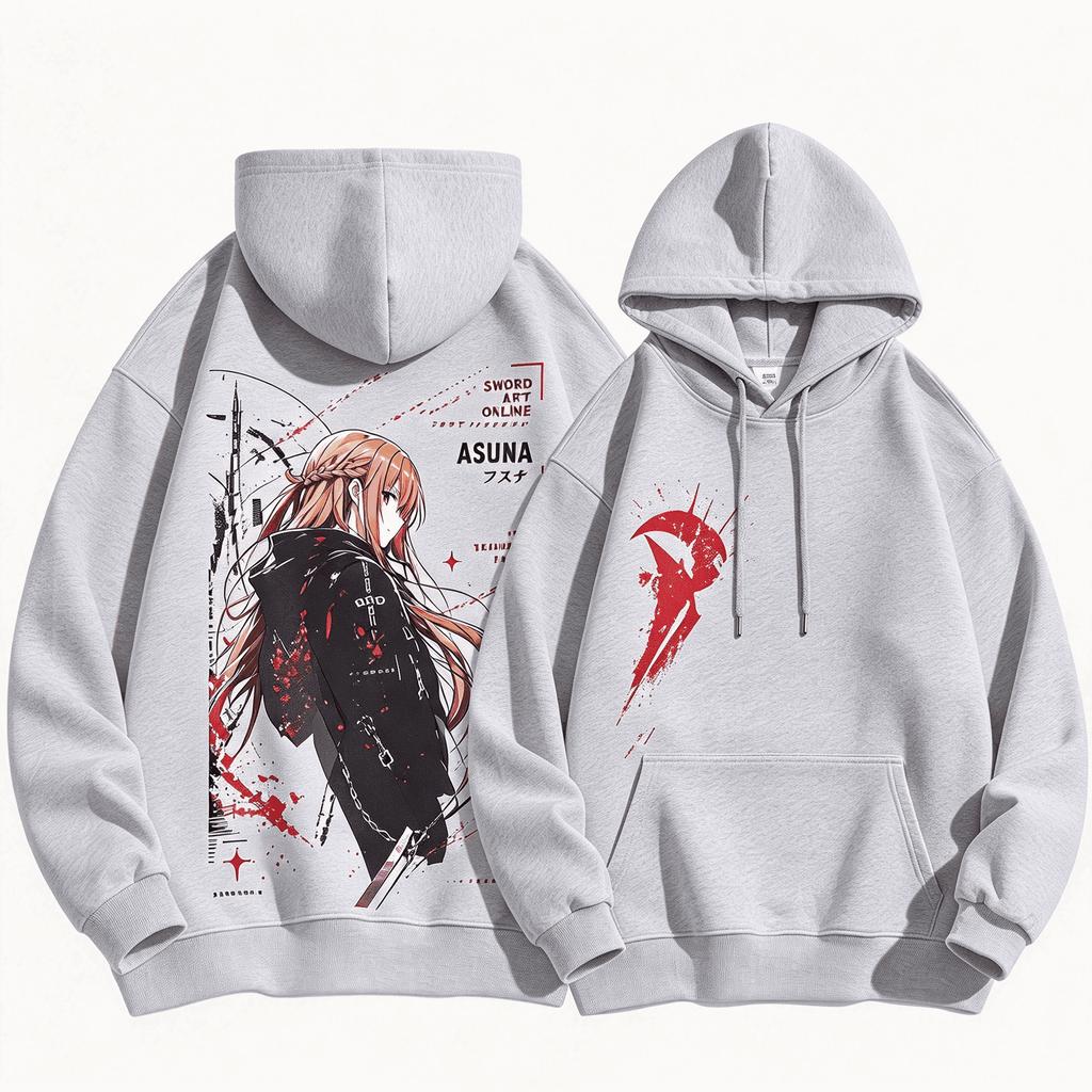 Sword Art Online Printed Cotton Neutral O-Neck Short Sleeve Men's and Women's Fashion Oversized Unisex Streetwear Trendy Casual Loose