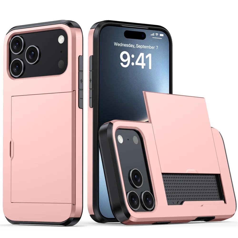 Case for IPhone 17 Air 16 15 14 Plus 13 12 11 Pro Max 16e 13Mini 12Mini With Wallet Card Holder Shockproof Protective Cover