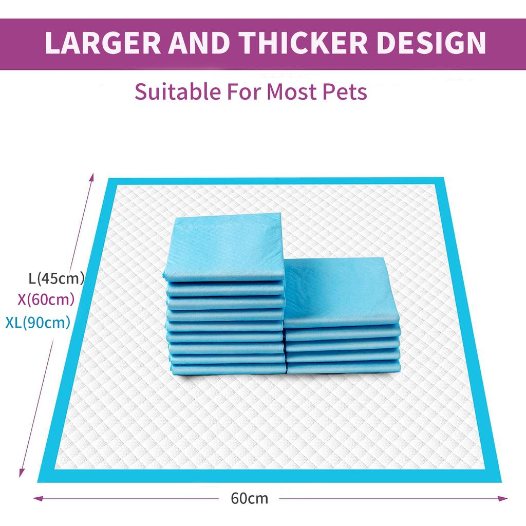 Basics Köpek ve Yavru Köpek İdrar Pedleri Sızdırmaz Hızlı Kuru Tasarımlı Tuvalet Eğitimi İçin, Standart Emicilik Mavi ve Beyaz