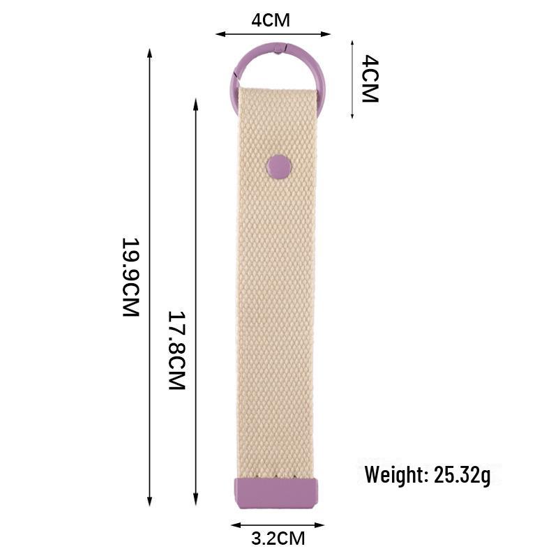 Personalized Pure Cotton Canvas Belt Keychain with Contrast Colors – Handmade INS Style