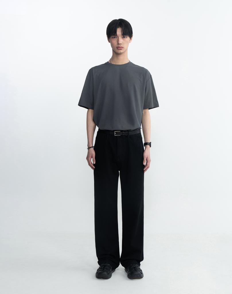 WORK ON BODY OFF Aquavit Cooling Solid Oversized Short Sleeve T-Shirt [Charcoal]