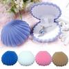 Sea Shell Shape Luxury Colorful Velvet Ring Box Earring Jewelry Case Makeup Holder Organizer