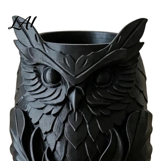 Creative Classroom Organizer 3D Printed Owl Pen Holder Desk for Office Stationery Durable Pla Stationery Holder Retro Relief Animal Storage