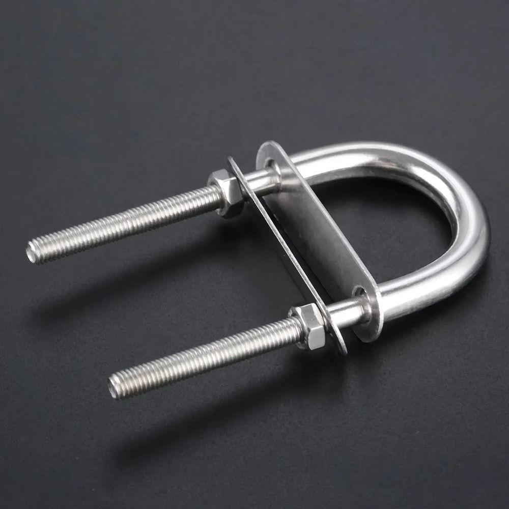 1Pcs Bow Stern Marine U-bolt Screw Pads Metal Boat Hardware with Nut 304 Stainless Steel Eye Rope Rigging Yacht Accessories