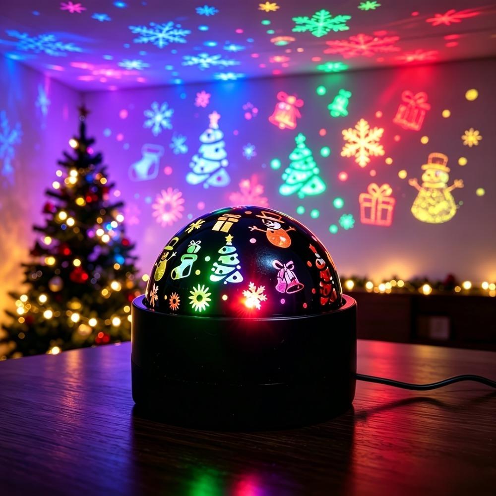 Color-changing Moon Galaxy Projector Light USB Plug-and-Play Flashing Light Effect RGB Projector Lamp Christmas Tree Mini