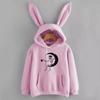 Women's Casual  Cap Drawstring Print Long Sleeve Hooded Sweatshirt