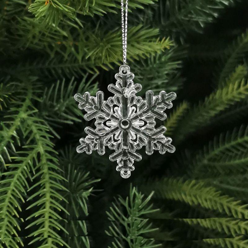 5/10Pcs Christmas Decoration Crystal Snowflake Hanging Xmas Tree Pendant Ornaments for Home Decor Party 2025 New Year Supplies